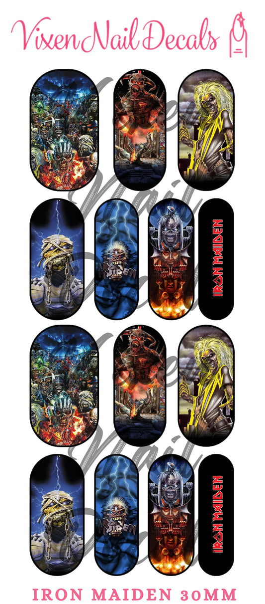 Iron Maiden - Rock Band Waterslide Nail Decals - Nail Wraps - Nail Designs - Nail Art