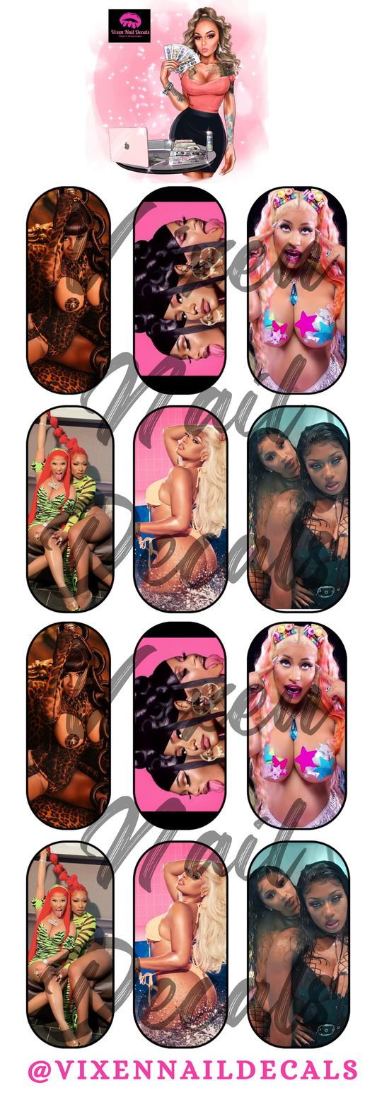 Hot Girl Summer - WAP Waterslide Nail Decals - Nail Wraps - Nail Designs - Nail Art