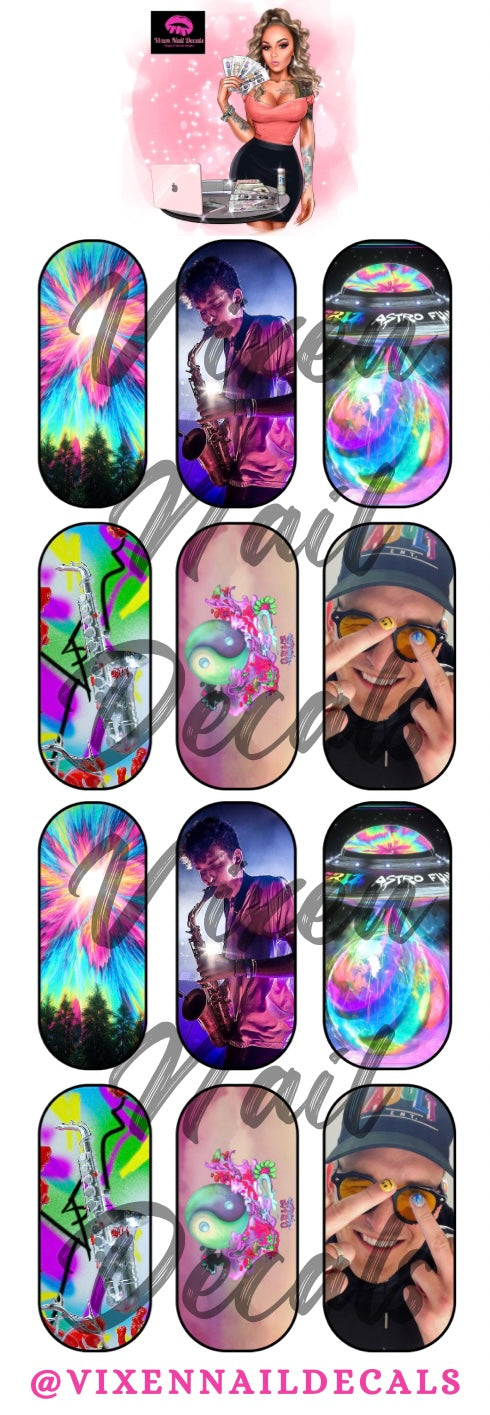 Subtronics - EDM DJ Waterslide Nail Decals - Nail Wraps - Nail Designs - Nail Art