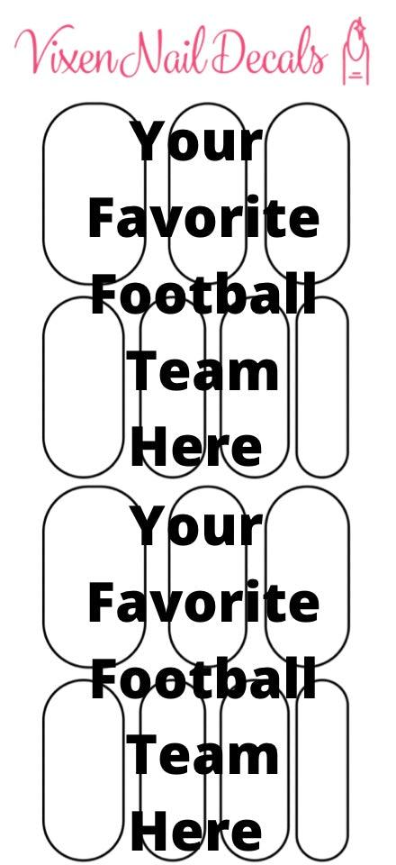 Custom Football Team Waterslide Nail Decals - Nail Wraps - Nail Designs - Nail Art