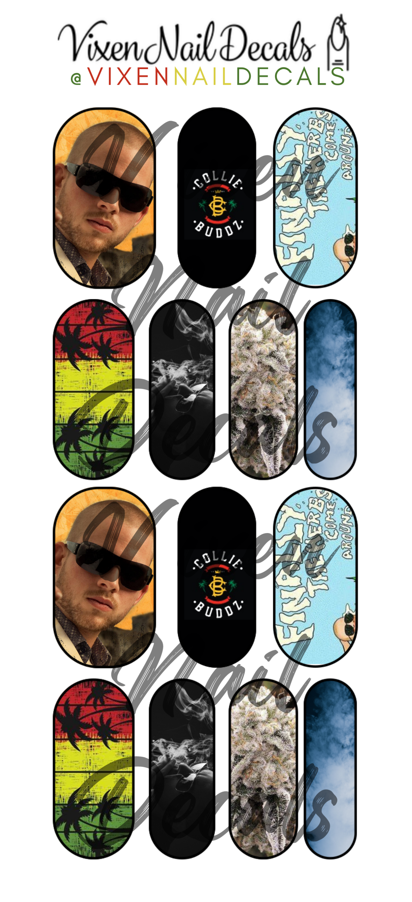 Collie Buddz Waterslide Nail Decals - Nail Wraps - Nail Designs - Nail Art