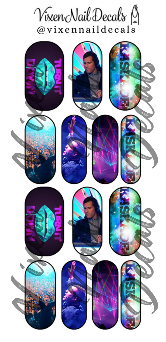 Kaskade - EDM DJ Waterslide Nail Decals - Nail Wraps - Nail Designs - Nail Art