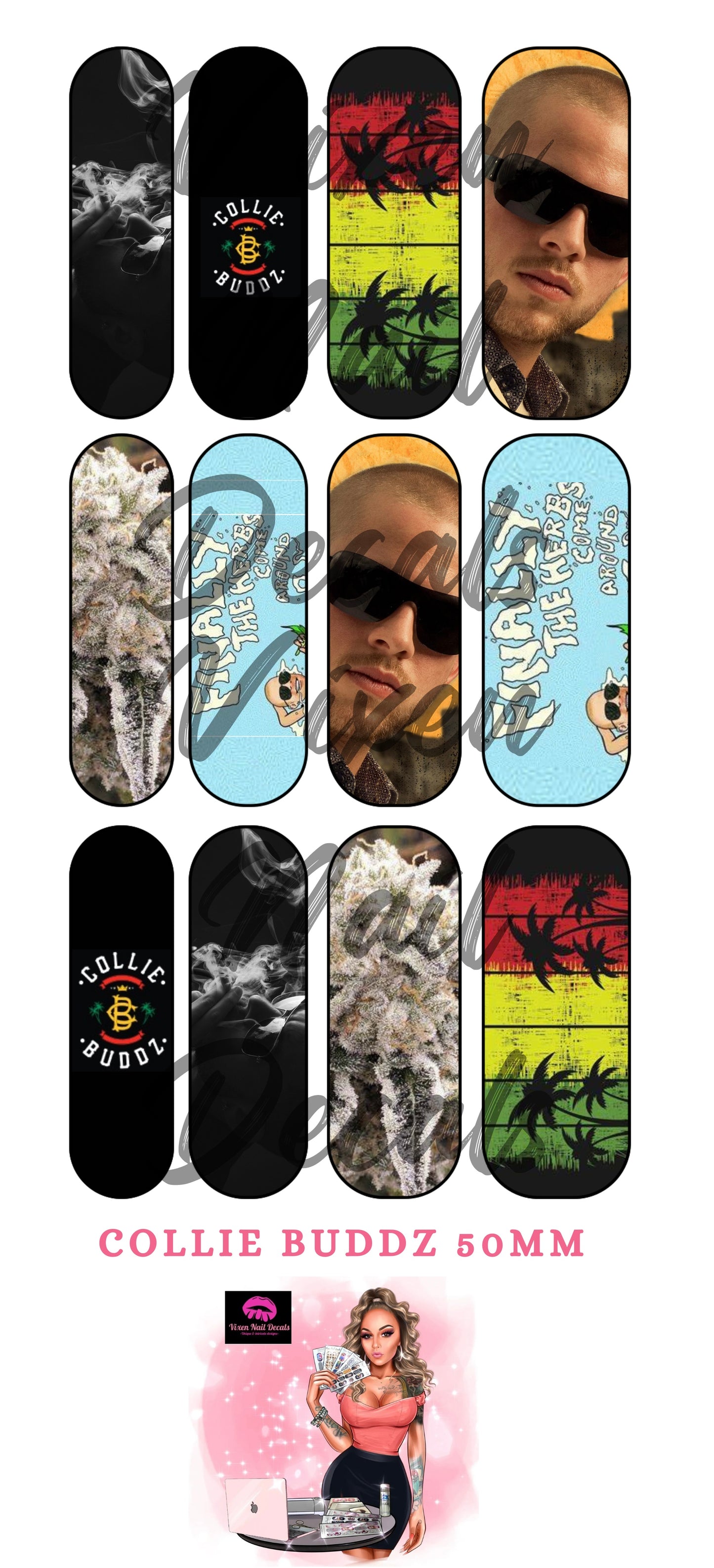 Collie Buddz Waterslide Nail Decals - Nail Wraps - Nail Designs - Nail Art