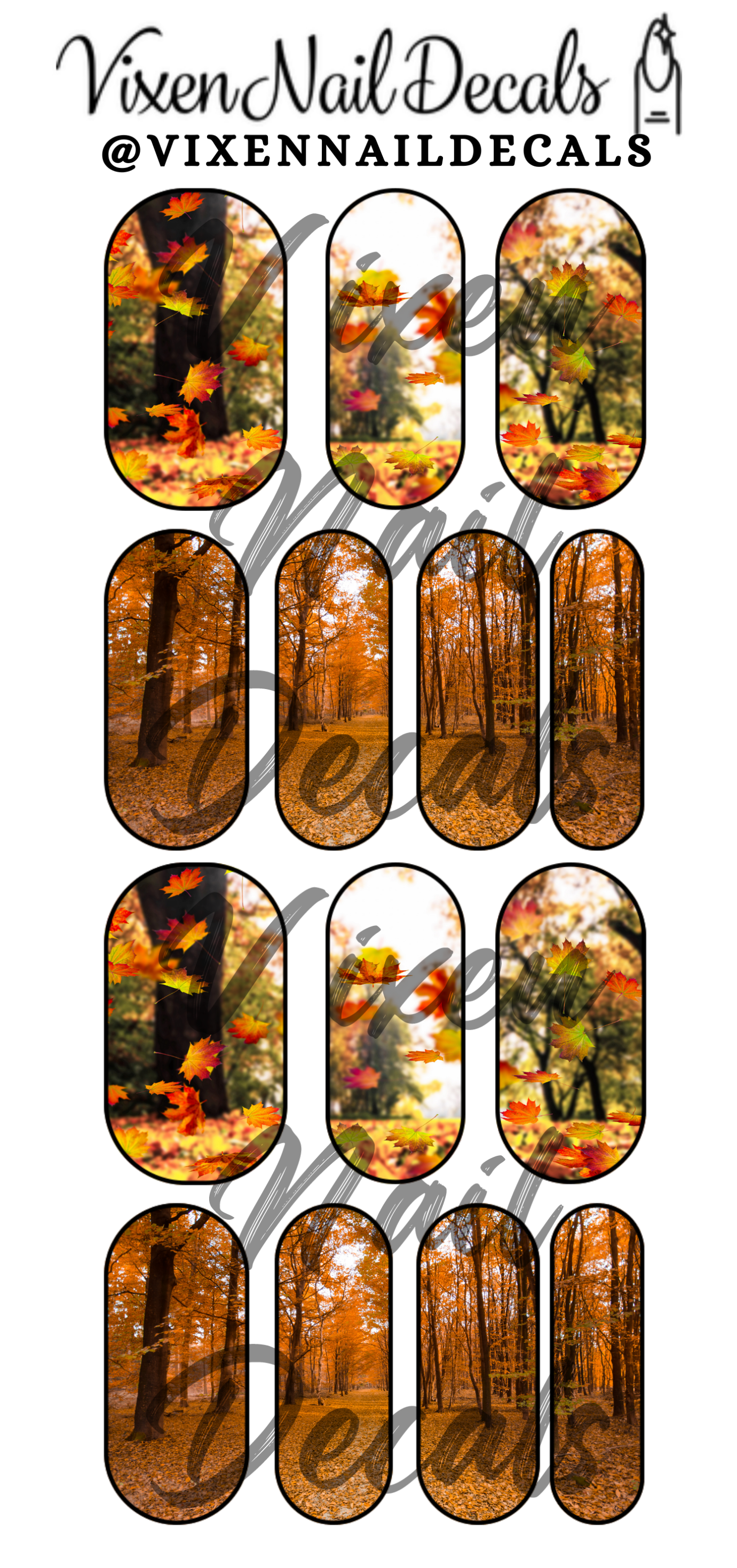 Autumn - Fall - Leaves 2 Waterslide Nail Decals - Nail Wraps - Nail Designs - Nail Art