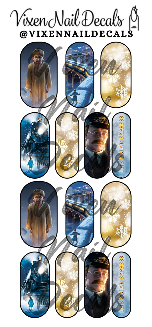 Polar Express - Christmas Movie Waterslide Nail Decals - Nail Wraps - Nail Designs - Nail Art