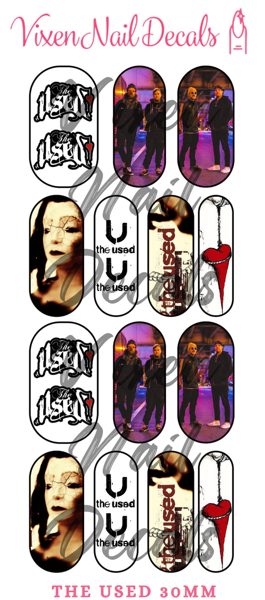 The Used - Rock Band Waterslide Nail Decals - Nail Wraps - Nail Designs - Nail Art