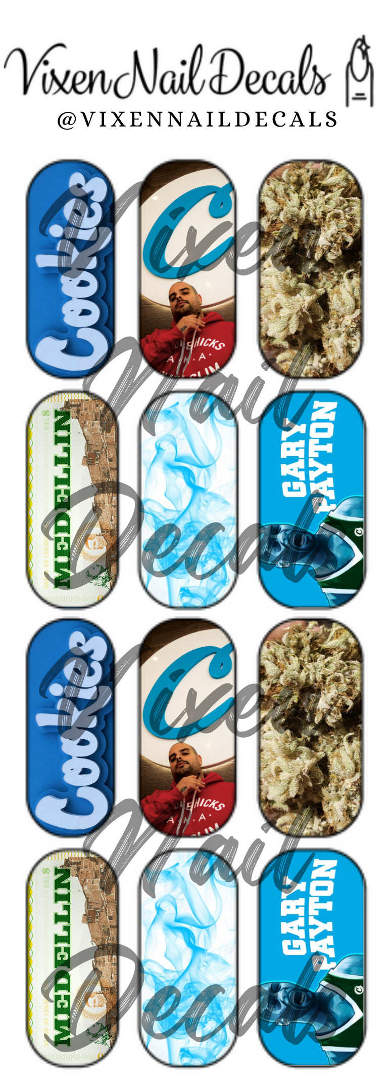 Cookie’s Waterslide Nail Decals - Nail Wraps - Nail Designs - Nail Art