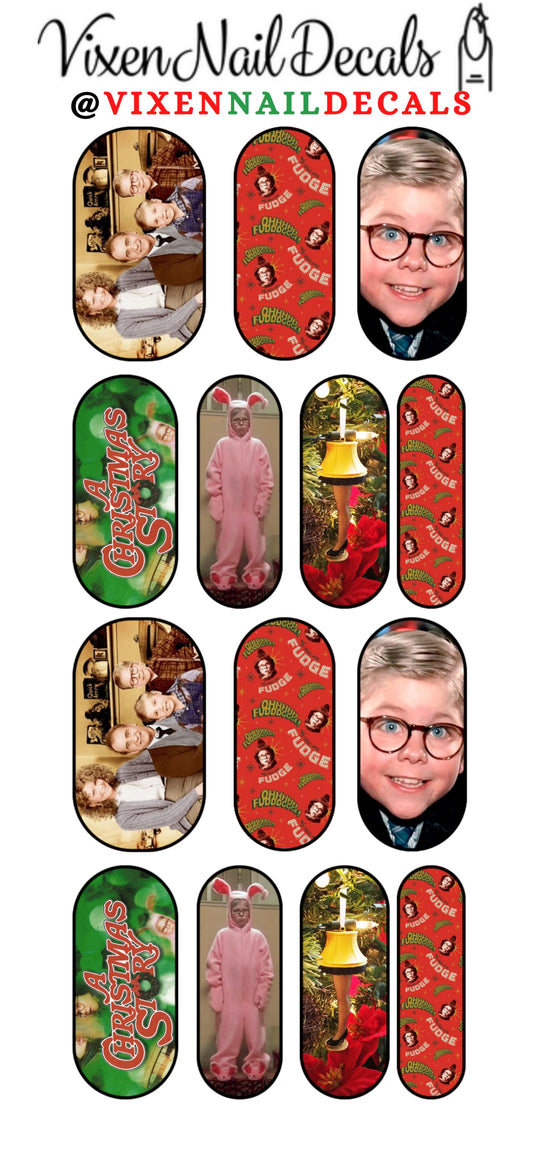 A Christmas Story Waterslide Nail Decals - Nail Wraps - Nail Designs - Nail Art