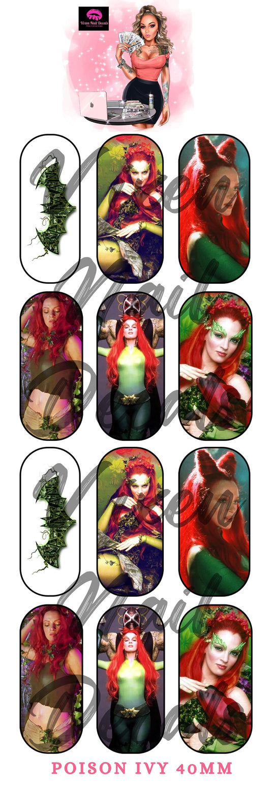 Poison Ivy Waterslide Nail Decals - Nail Wraps - Nail Designs - Nail Art