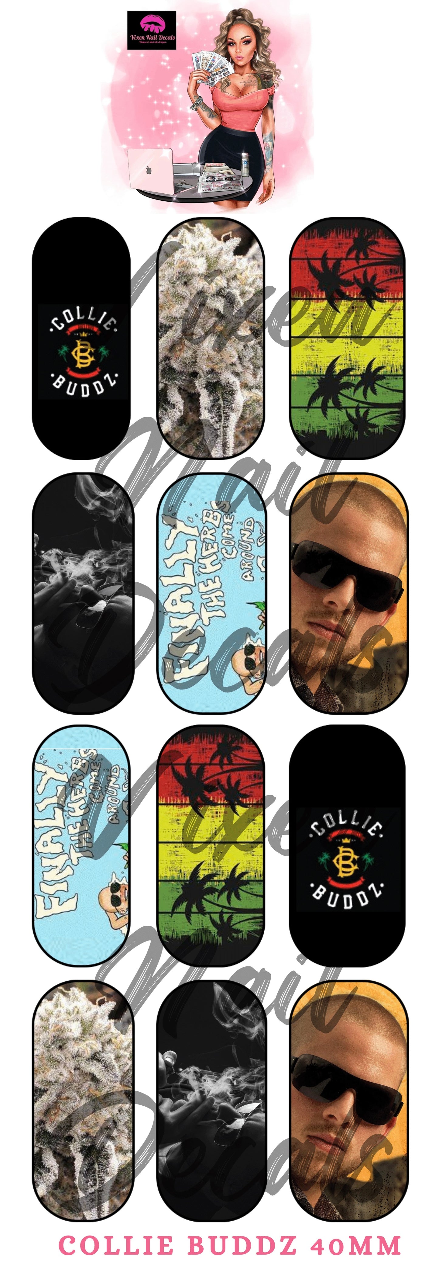 Collie Buddz Waterslide Nail Decals - Nail Wraps - Nail Designs - Nail Art