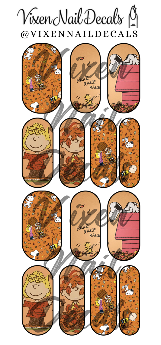 Peanut’s - Fall Thanksgiving Waterslide Nail Decals - Nail Wraps - Nail Designs - Nail Art