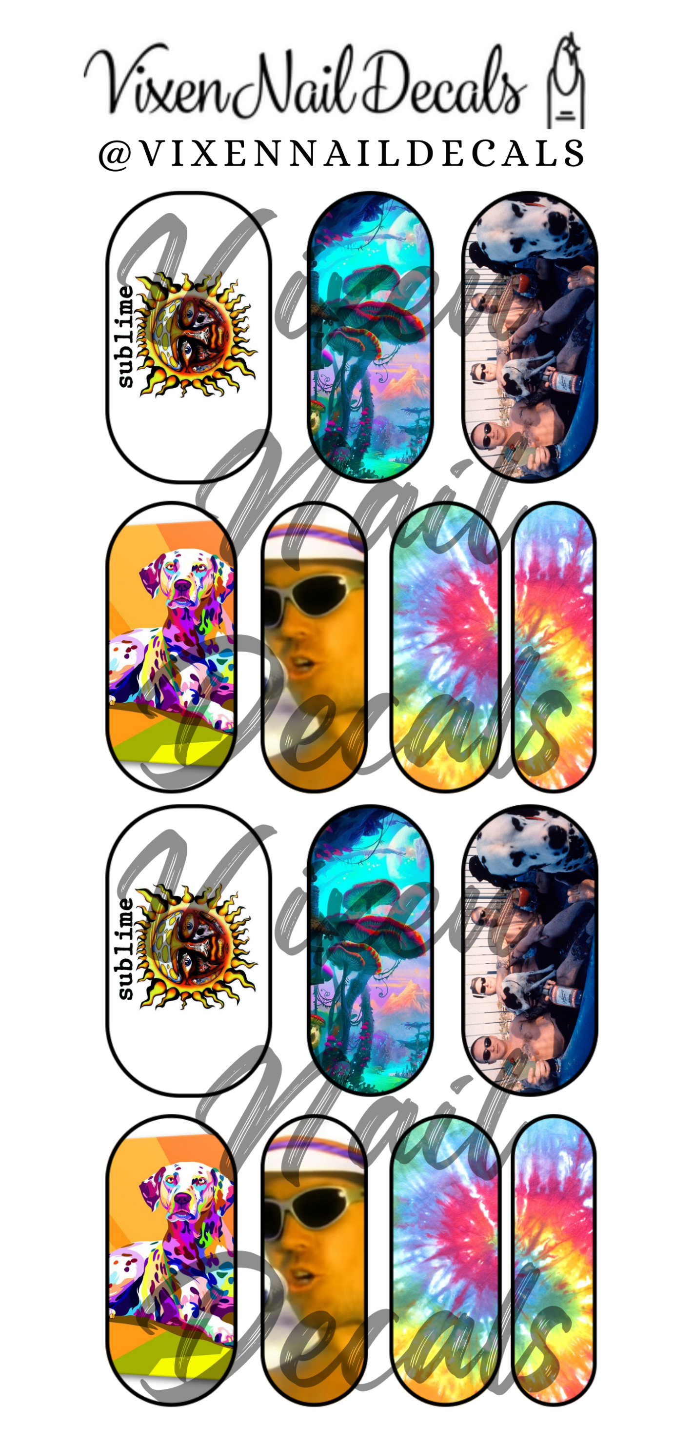 Sublime - Rasta Waterslide Nail Decals - Nail Wraps - Nail Designs - Nail Art