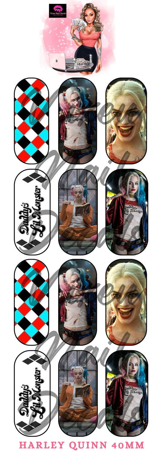 Harley Quinn - Puddin' Waterslide Nail Decals - Nail Wraps - Nail Designs - Nail Art