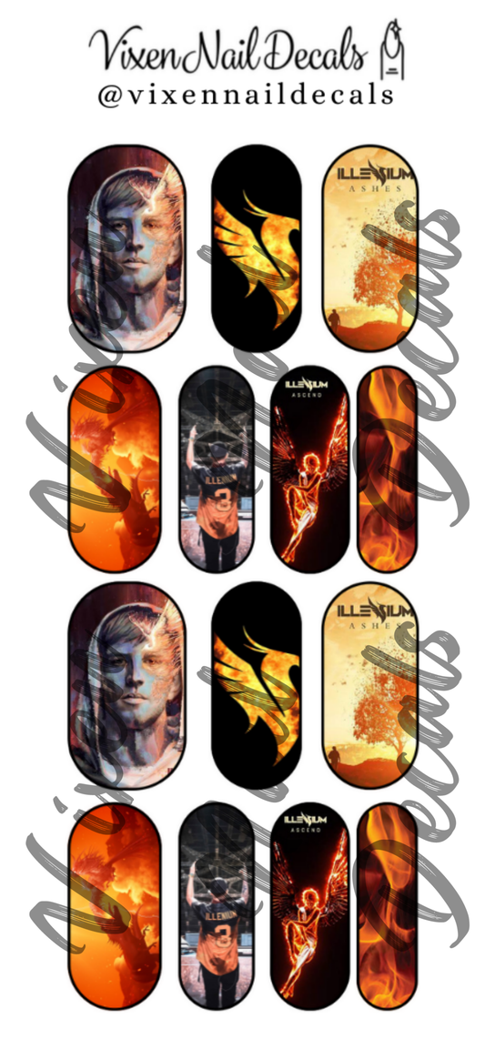 Illenium - EDM DJ Waterslide Nail Decals - Nail Wraps - Nail Designs - Nail Art