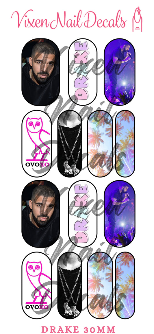 Drake Waterslide Nail Decals - Nail Wraps - Nail Designs - Nail Art