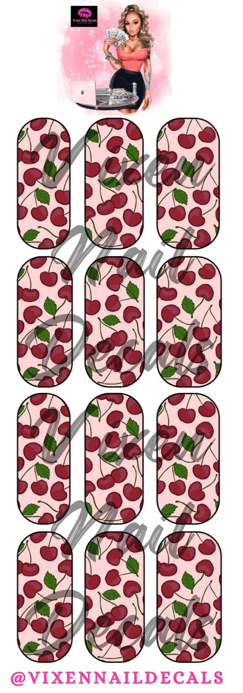 Cherries - Fruit Waterslide Nail Decals - Nail Wraps - Nail Designs - Nail Art