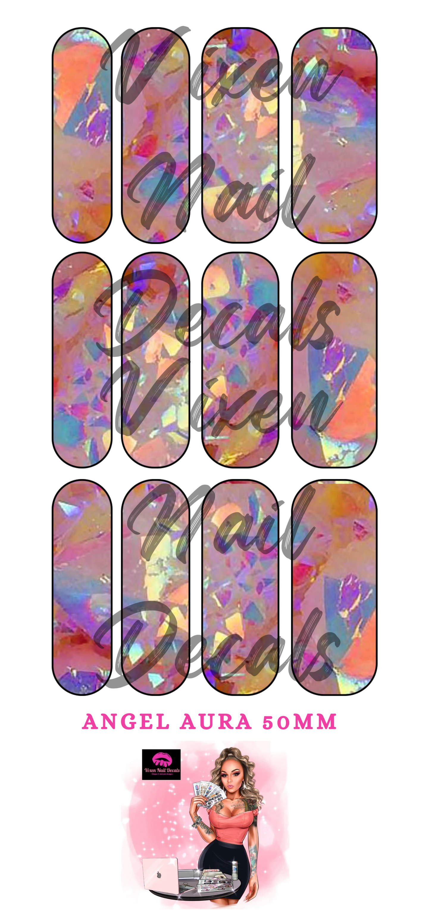 Angel Aura - Crystal Waterslide Nail Decals - Nail Wraps - Nail Designs - Nail Art