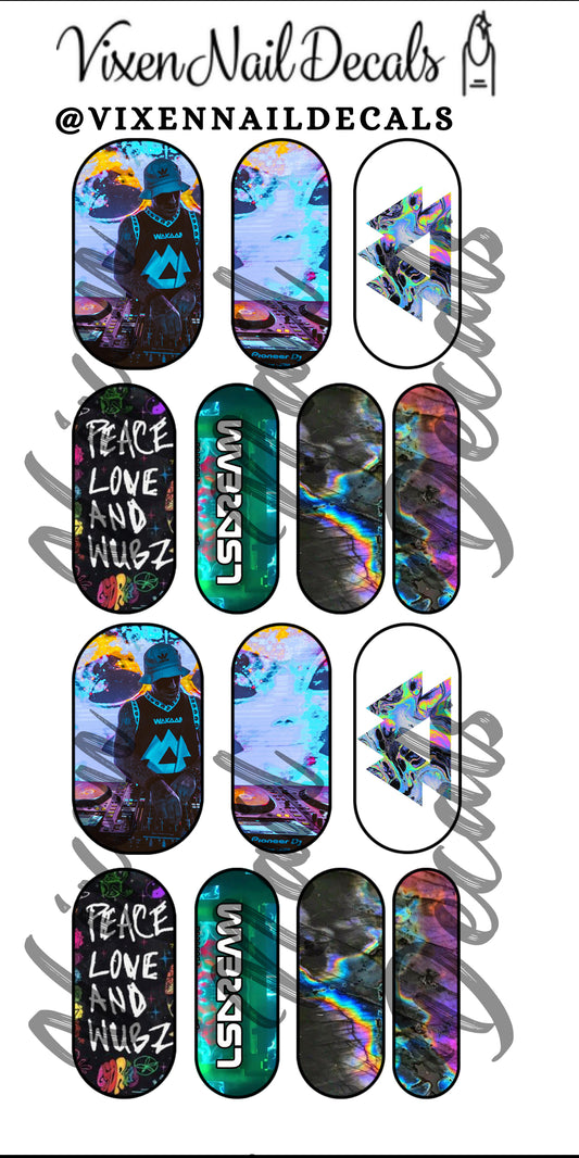 Lsdream - EDM DJ Waterslide Nail Decals - Nail Wraps - Nail Designs - Nail Art