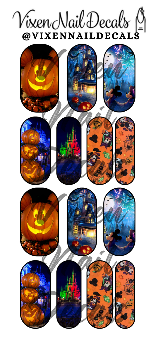 Halloween Mouse Waterslide Nail Decals - Nail Wraps - Nail Designs - Nail Art