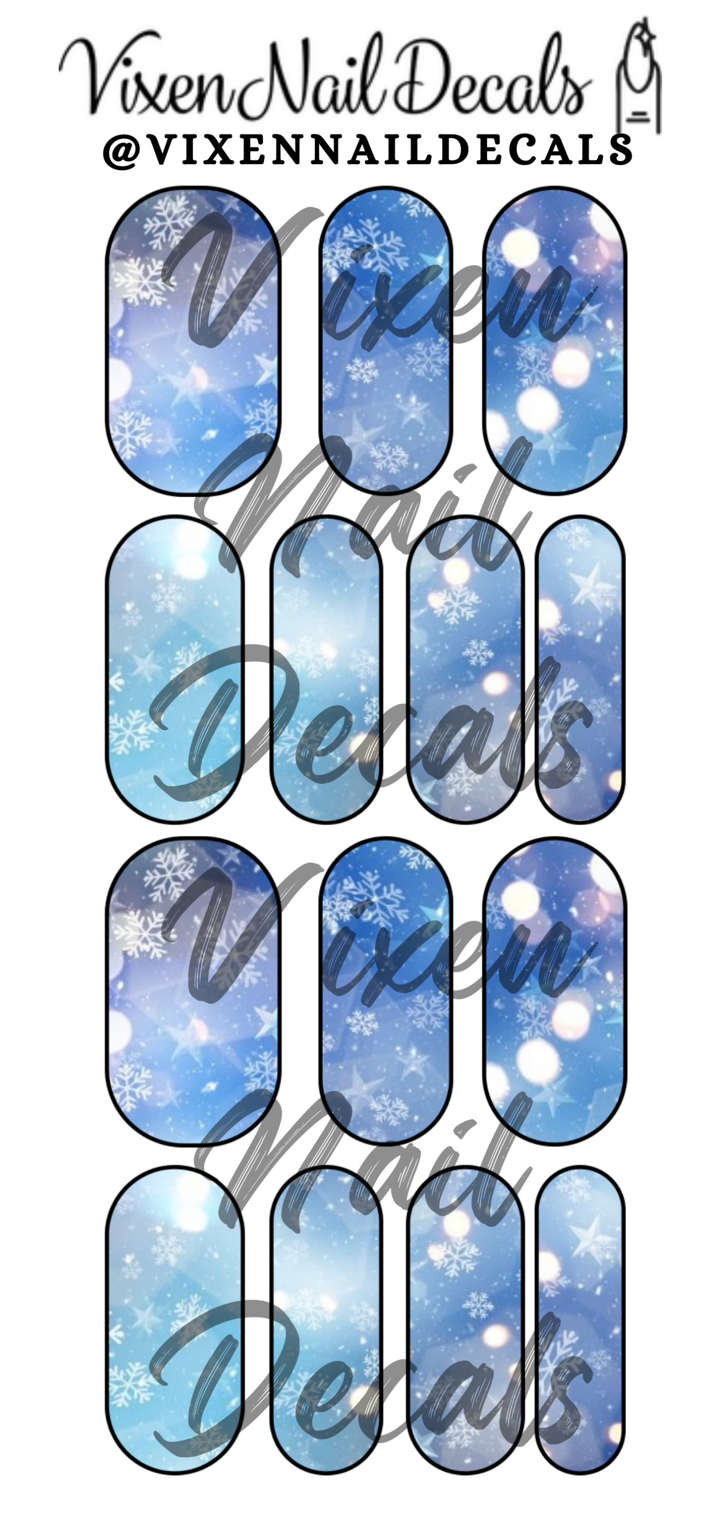 Let It Snow Waterslide Nail Decals - Nail Wraps - Nail Designs - Nail Art