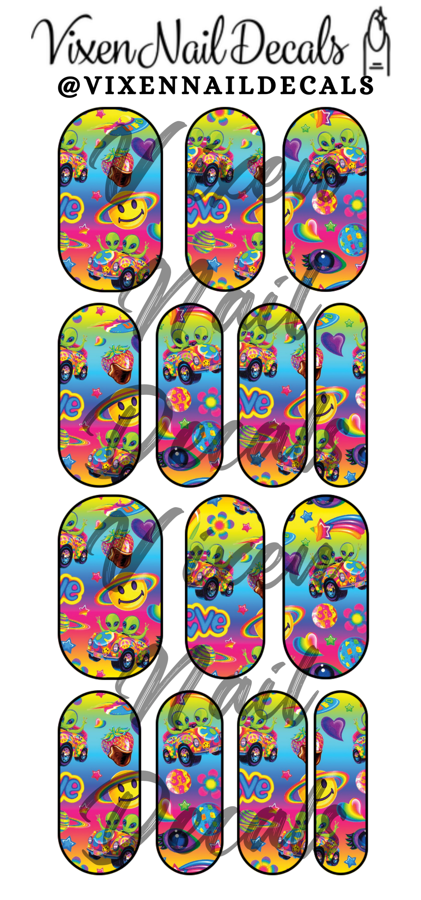 Lisa Frank - 90's Inspired Waterslide Nail Decals - Nail Wraps - Nail Designs - Nail Art