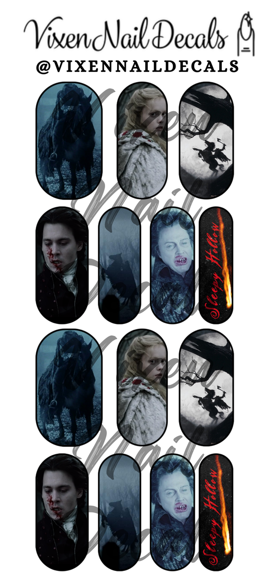 Sleepy Hollow - Halloween Waterslide Nail Decals - Nail Wraps - Nail Designs - Nail Art
