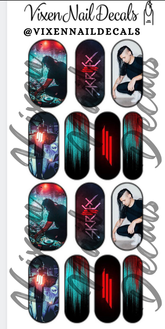 Scary Monsters & Nice Sprites - Headbanger - EDM DJ Waterslide Nail Decals - Nail Wraps - Nail Designs - Nail Art