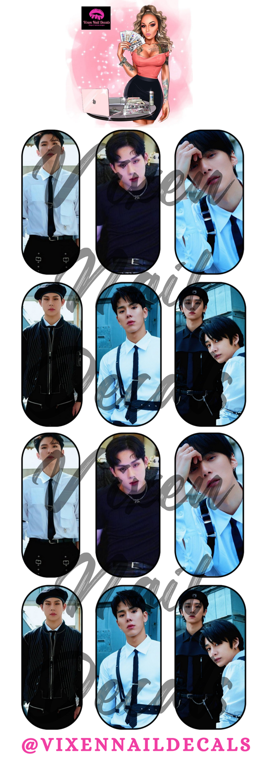 Monsta X - Kpop Waterslide Nail Decals - Nail Wraps - Nail Designs - Nail Art