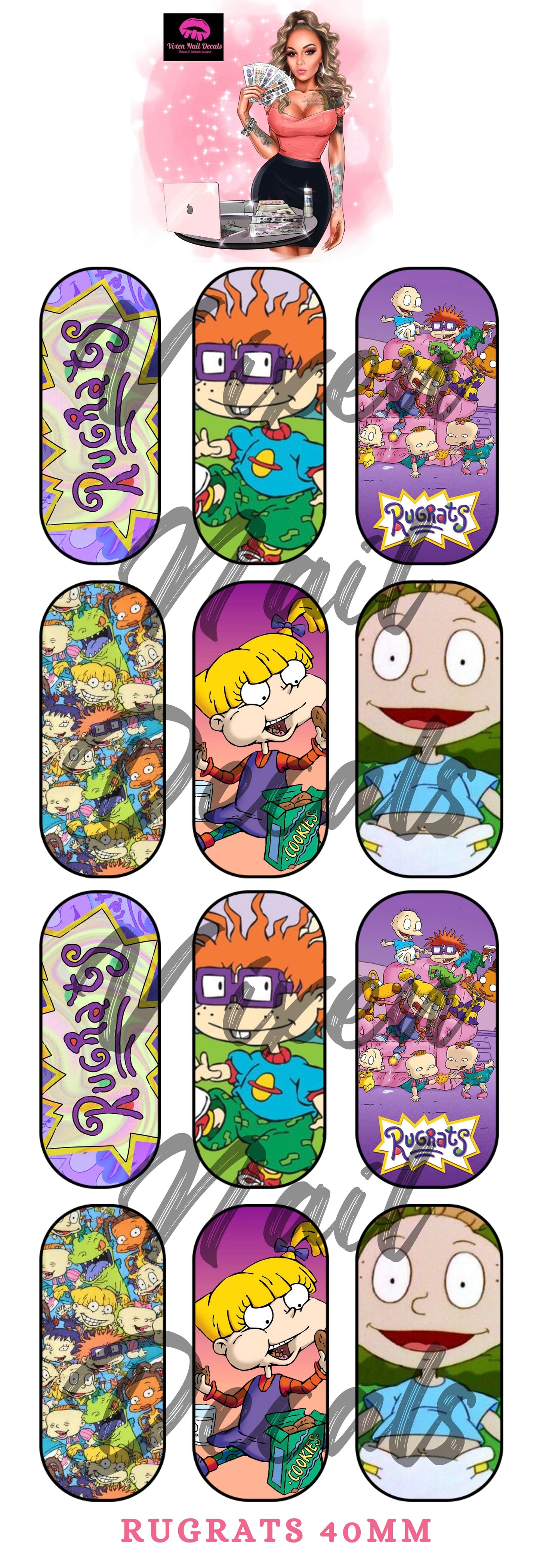 90’s Babies Waterslide Nail Decals - Nail Wraps - Nail Designs - Nail Art