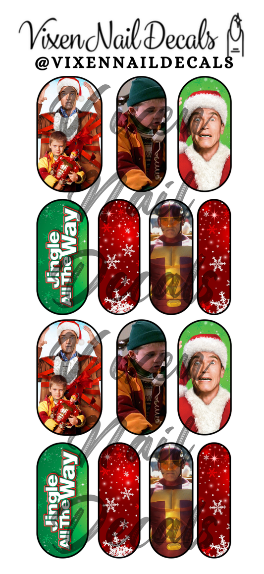 Jingle All The Way Waterslide Nail Decals - Nail Wraps - Nail Designs - Nail Art