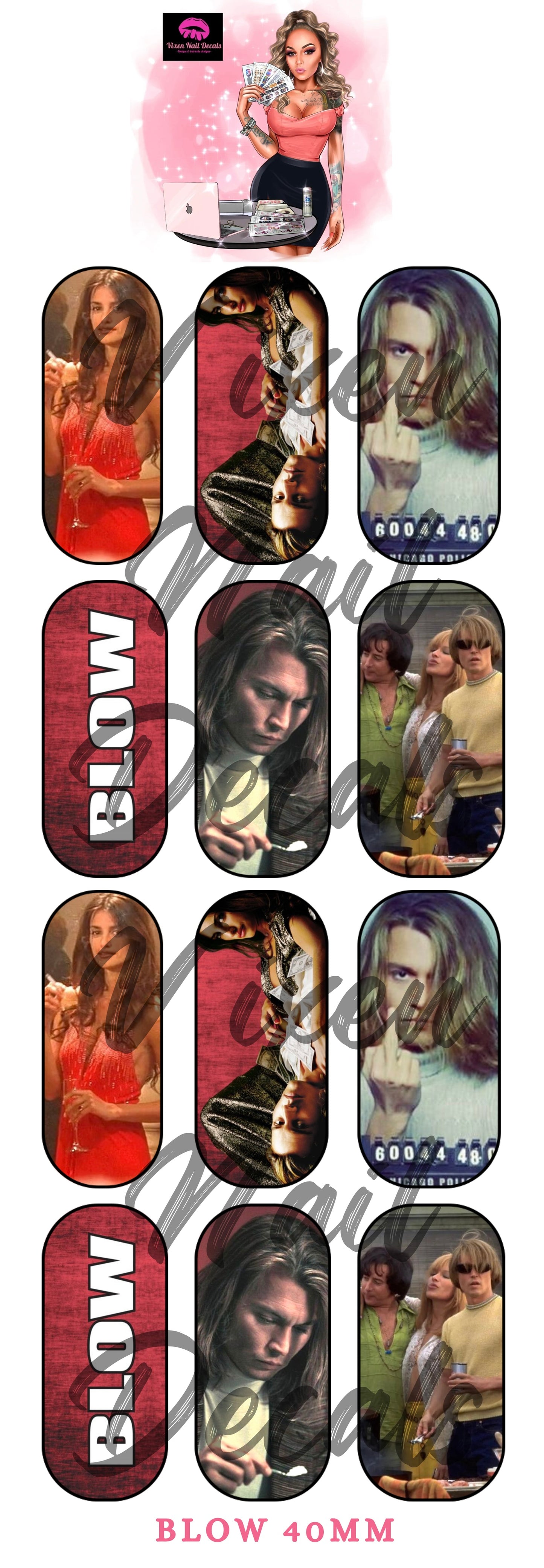 Blow Waterslide Nail Decals - Nail Wraps - Nail Designs - Nail Art
