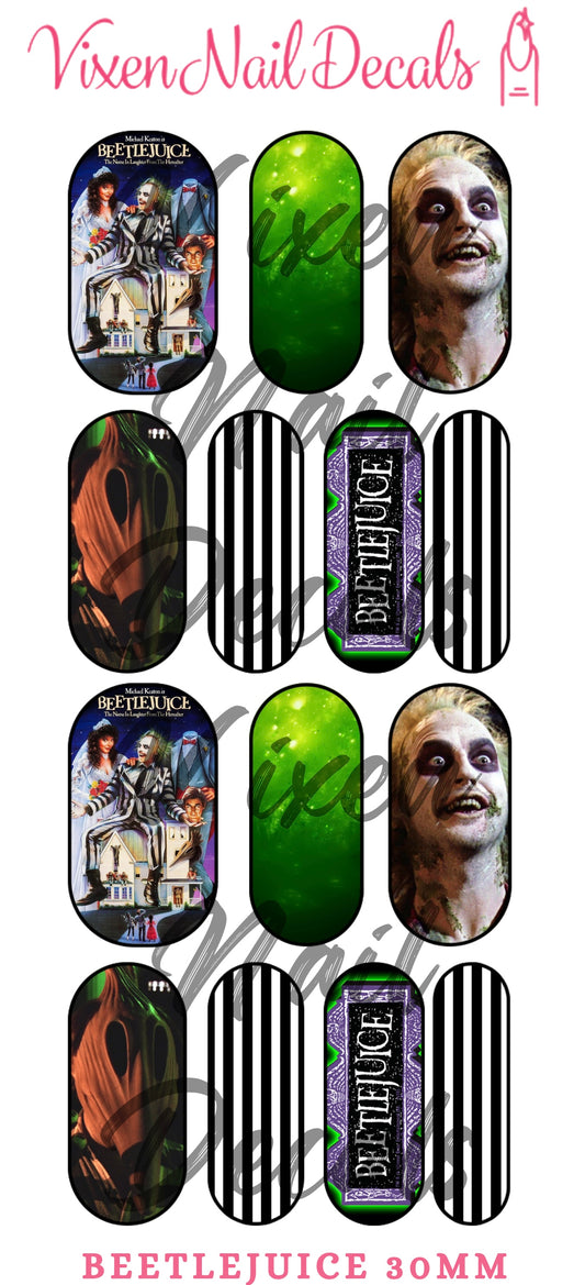 Beetlejuice Waterslide Nail Decals - Nail Wraps - Nail Designs - Nail Art