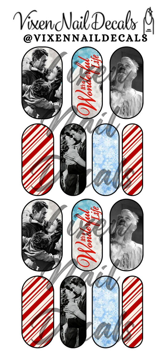 It's A Wonderful Life - Movie Waterslide Nail Decals - Nail Wraps - Nail Designs - Nail Art