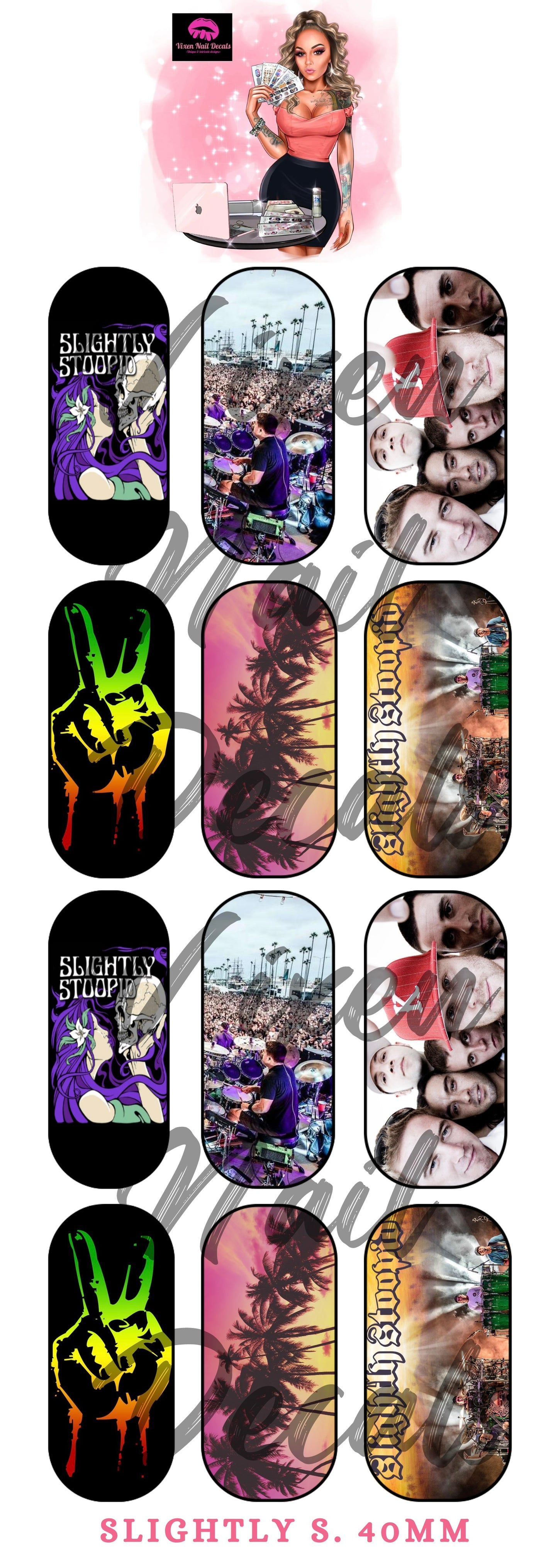 Stoopid - Rasta Waterslide Nail Decals - Nail Wraps - Nail Designs - Nail Art