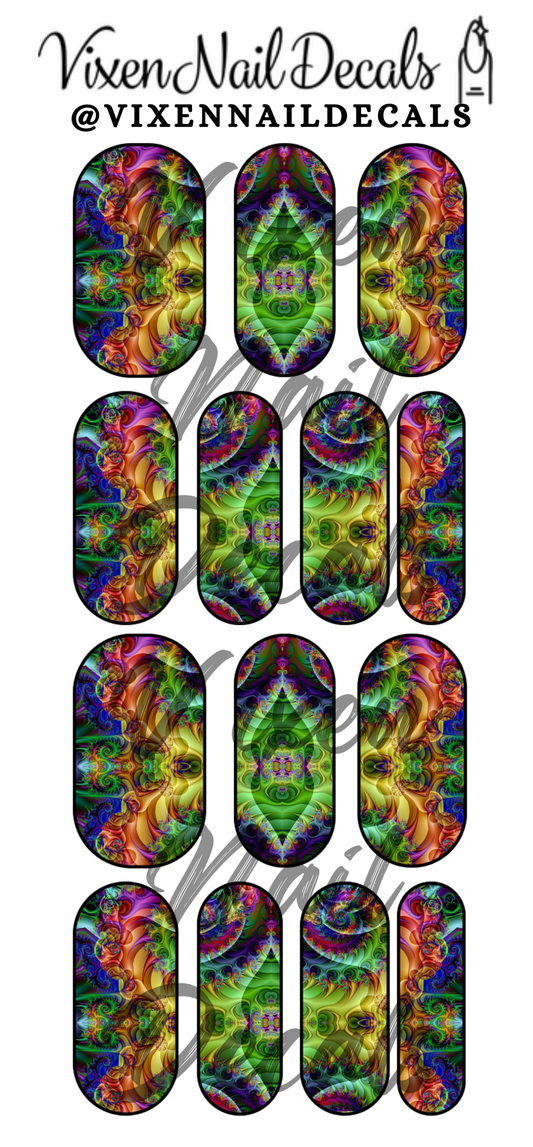 Trippy Astral Waterslide Nail Decals - Nail Wraps - Nail Designs - Nail Art
