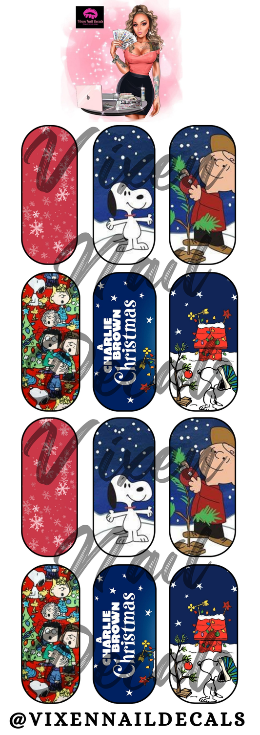 Peanut's - Christmas Waterslide Nail Decals - Nail Wraps - Nail Designs - Nail Art
