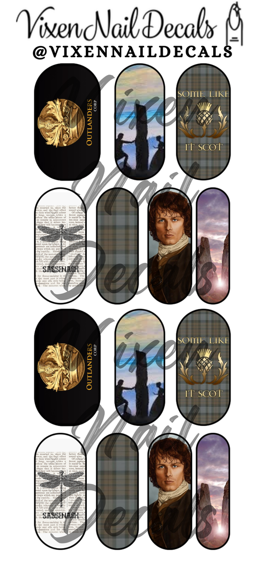 Outlander - Movie Waterslide Nail Decals - Nail Wraps - Nail Designs - Nail Art