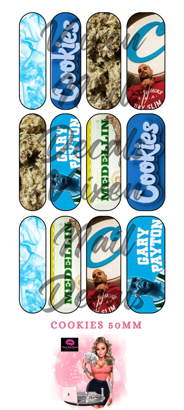 Cookie’s Waterslide Nail Decals - Nail Wraps - Nail Designs - Nail Art