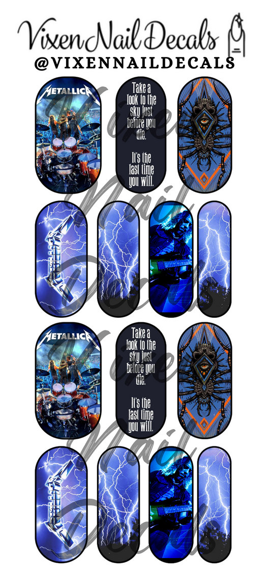 Metallica - Rock Band Waterslide Nail Decals - Nail Wraps - Nail Designs - Nail Art