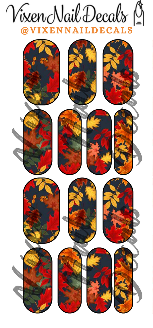 Autumn - Fall - Leaves 3 Waterslide Nail Decals - Nail Wraps - Nail Designs - Nail Art