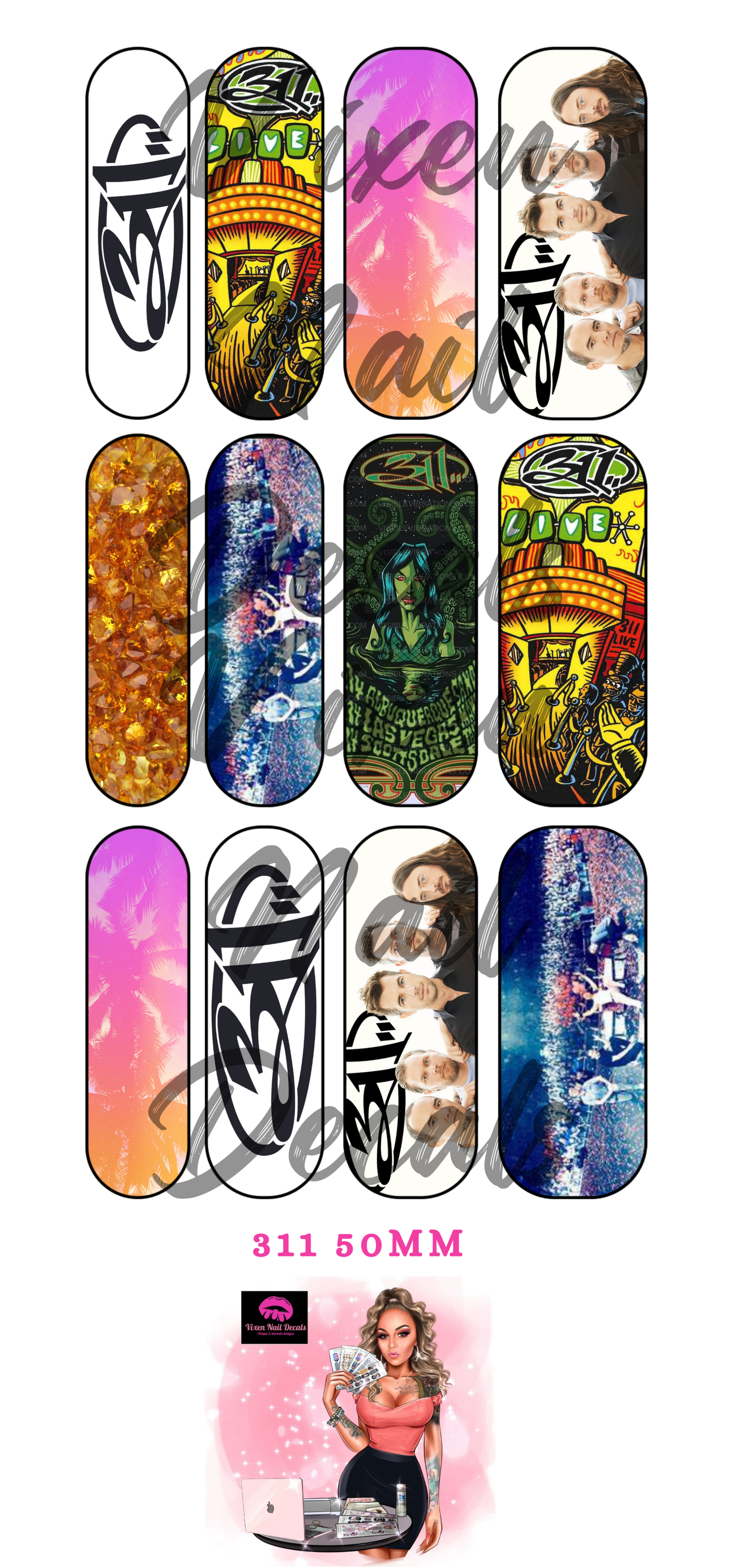 Amber Is The Color Waterslide Nail Decals - Nail Wraps - Nail Designs - Nail Art