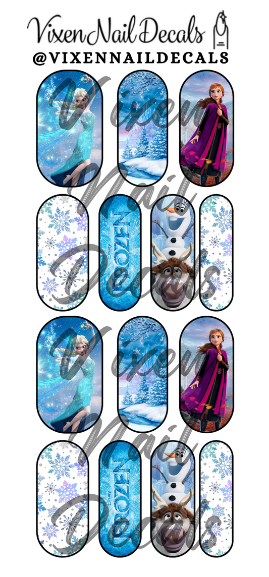 Frozen Waterslide Nail Decals - Nail Wraps - Nail Designs - Nail Art