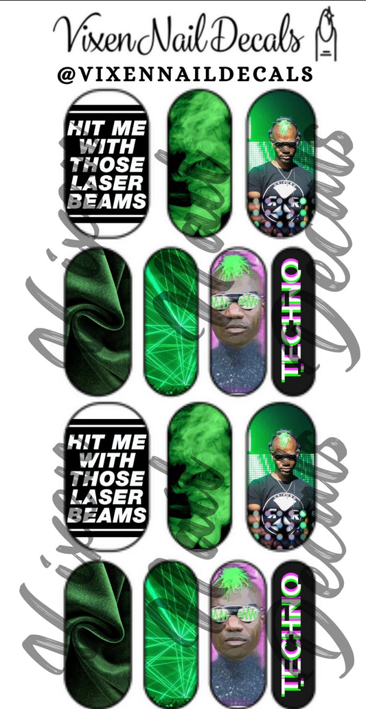 Green Velvet - EDM DJ Waterslide Nail Decals - Nail Wraps - Nail Designs - Nail Art