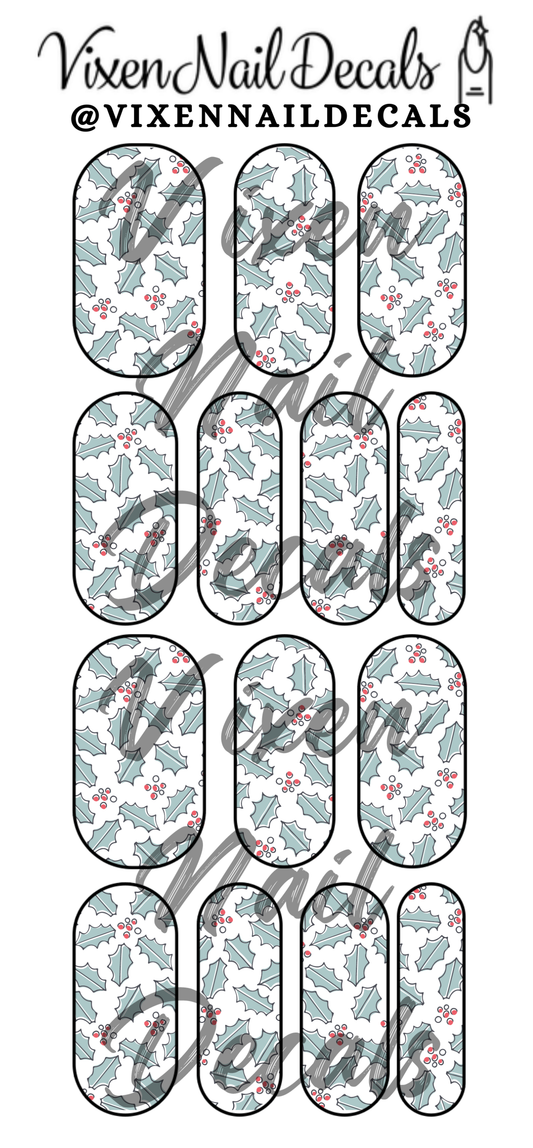 Mistletoe - Christmas Waterslide Nail Decals - Nail Wraps - Nail Designs - Nail Art