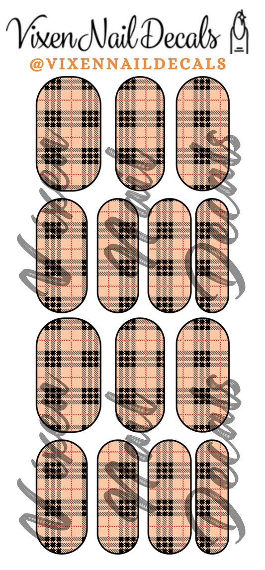 Fall Plaid #2 Waterslide Nail Decals - Nail Wraps - Nail Designs - Nail Art