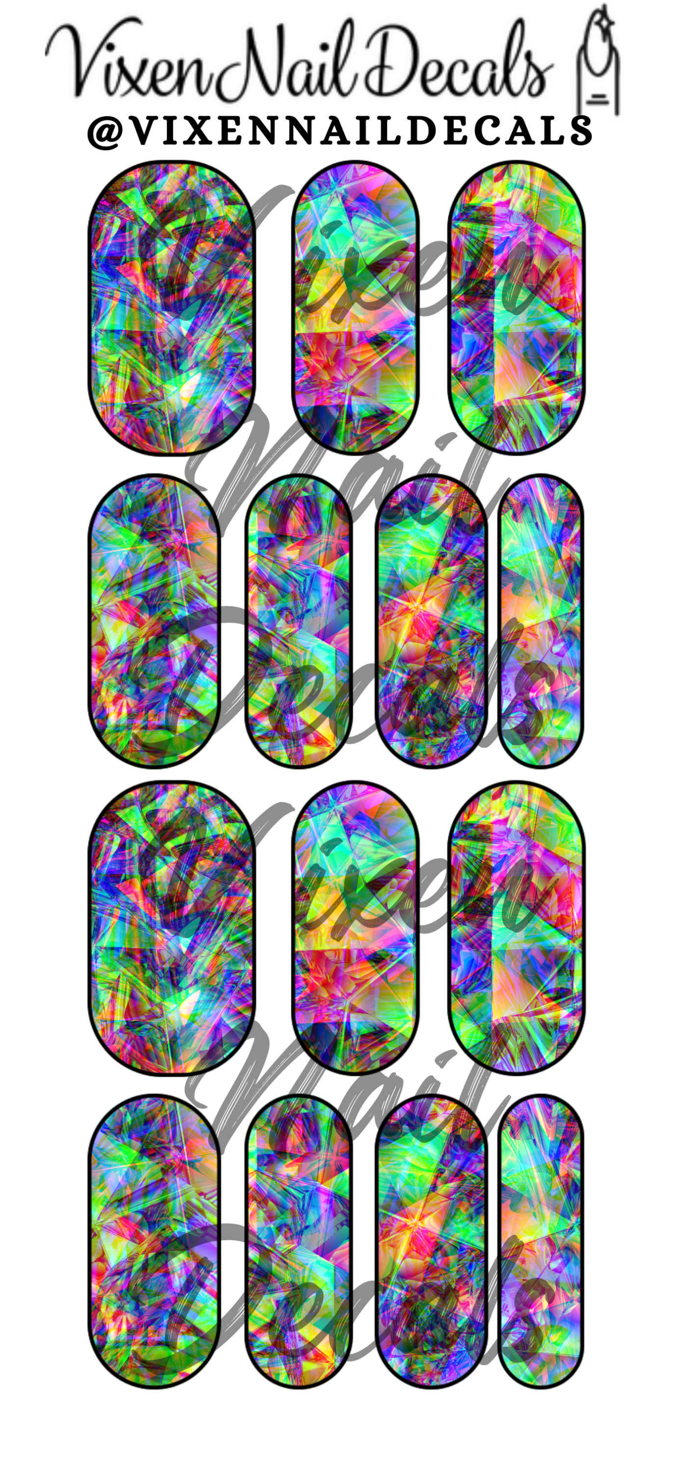 Colorful Trippy Abstract Waterslide Nail Decals - Nail Wraps - Nail Designs - Nail Art