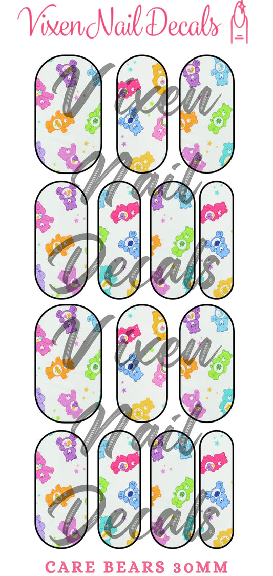 Caring Bears Waterslide Nail Decals - Nail Wraps - Nail Designs - Nail Art