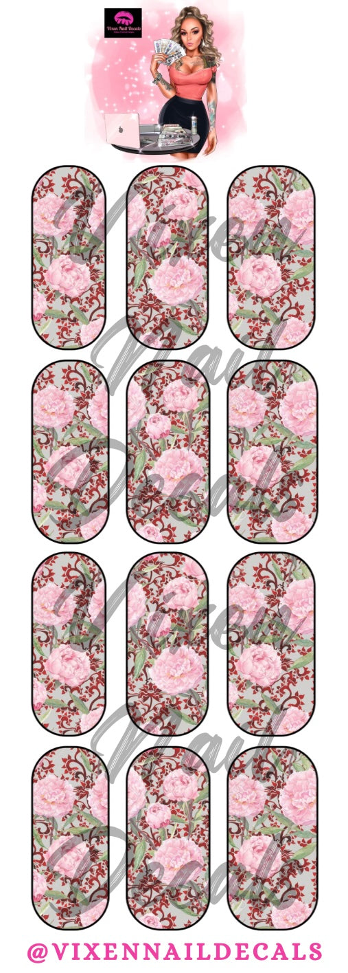 Roses - Valentine's Day Waterslide Nail Decals - Nail Wraps - Nail Designs - Nail Art