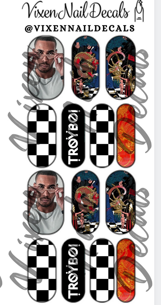 TroyBoi - EDM DJ Waterslide Nail Decals - Nail Wraps - Nail Designs - Nail Art