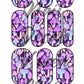 Purple & Blue Mushrooms Waterslide Nail Decals - Nail Wraps - Nail Designs - Nail Art